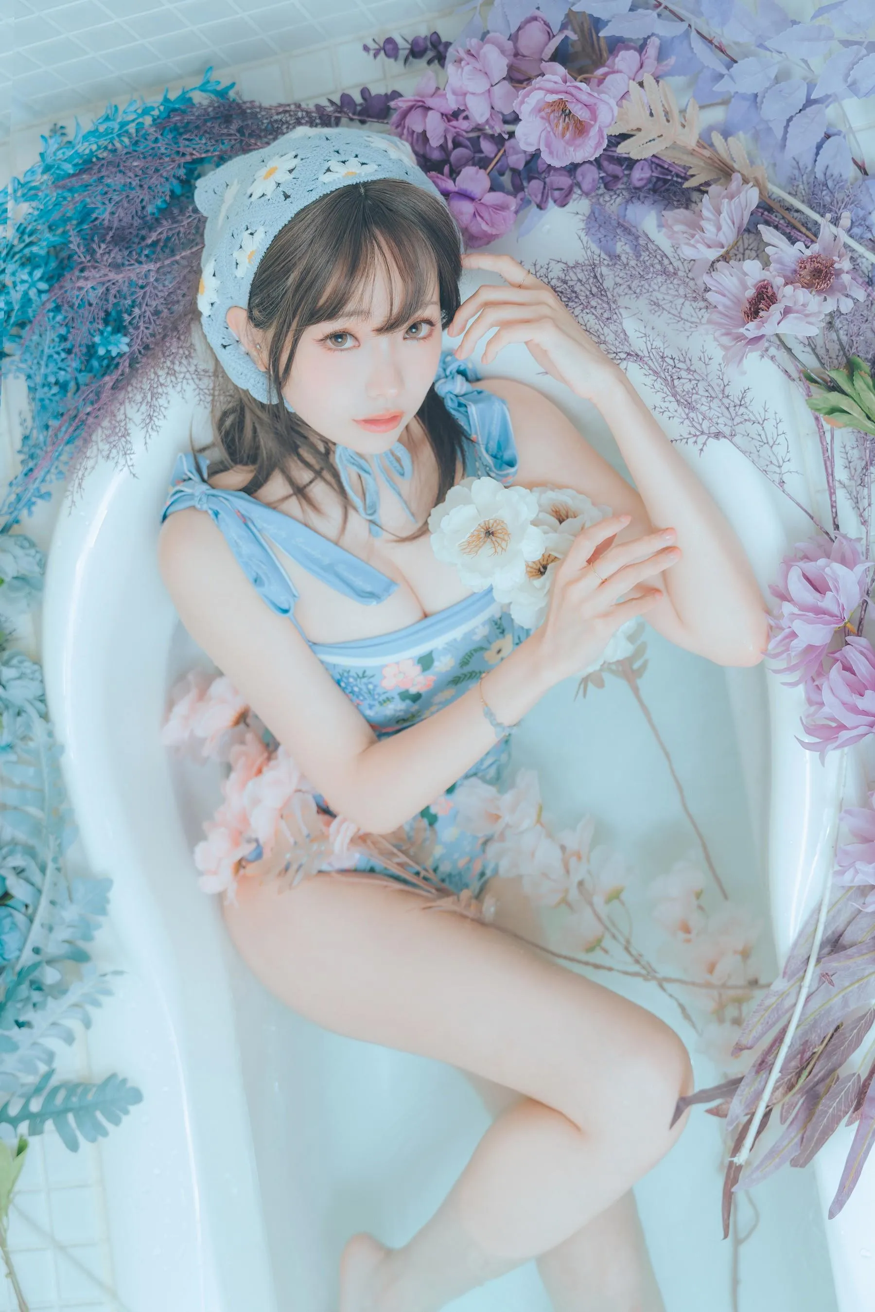 ElyEE子 – NO.122 2023.august D-復古水藍花 Vintage Aqua Blossom [39P]插图6